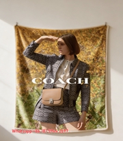 Coach Spring Signature Flannel Sofa Throw Blanket C385